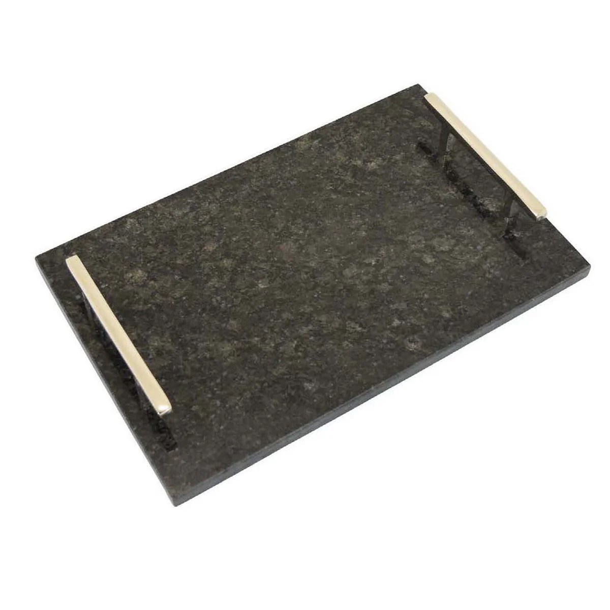 Entro Black Marble Trays Set of 2 with Gold Handles - Rectangular Serving Trays - Modern Decorative Home Accessory