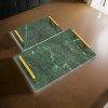 Entro Green Marble Trays Set of 2 with Gold Handles - Rectangular Serving Trays - Modern Decorative Home Decor