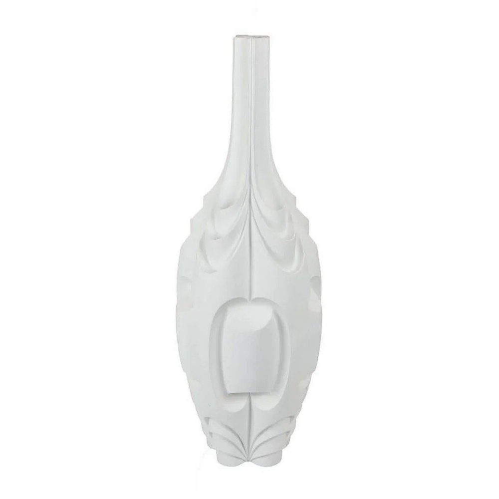 Helly 28" White Resin Decorative Vase - Modern Intricate Design, Premium Ceramic, Indoor/Outdoor, Flower Vase, Home Decor