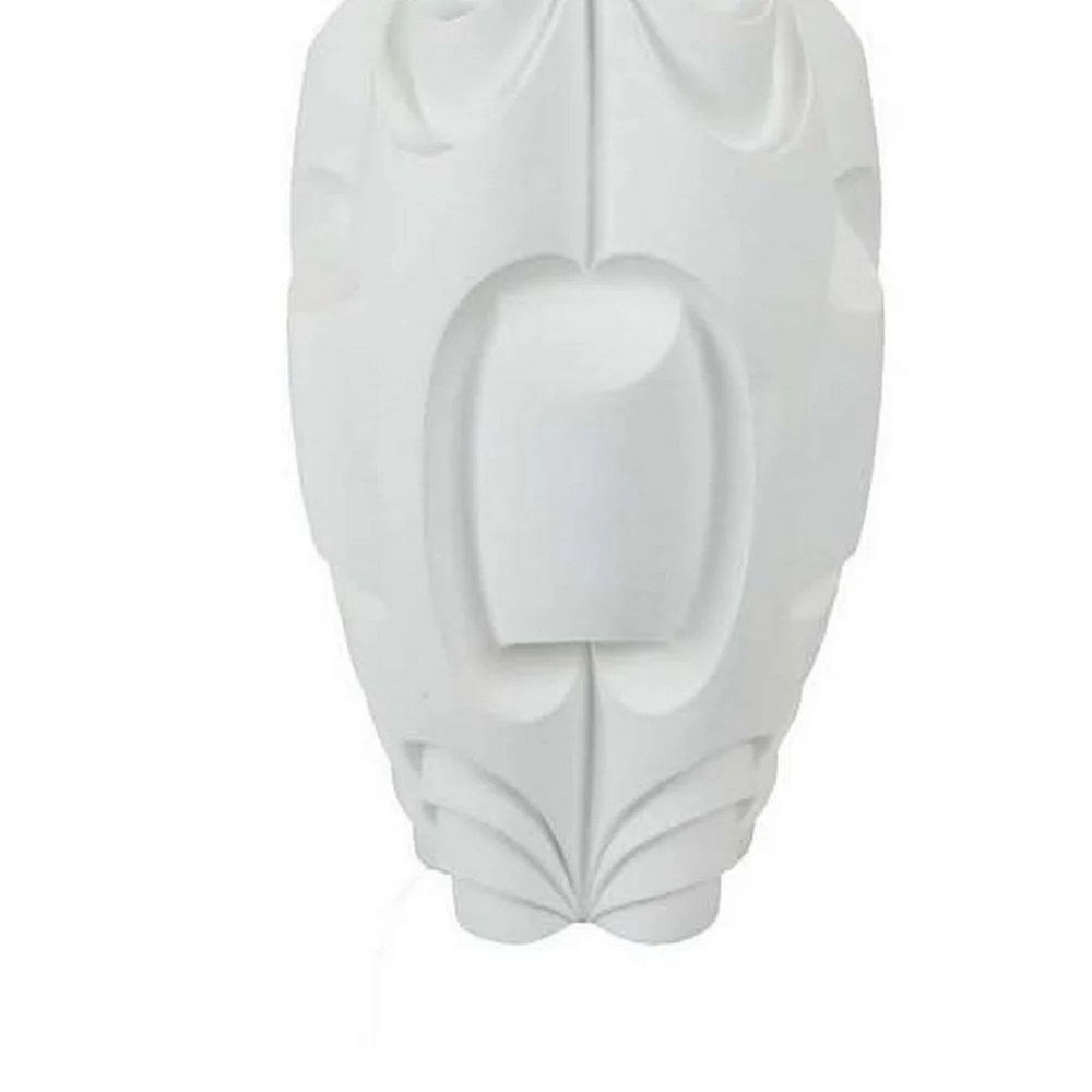 Helly 28" White Resin Decorative Vase - Modern Intricate Design, Premium Ceramic, Indoor/Outdoor, Flower Vase, Home Decor