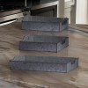 Galvanized Iron Nesting Trays Set of 3 - Rustic Gray Rectangular Serving Trays with Handles - Stackable Metal Trays for Home Decor - 12, 12, 20 Inch