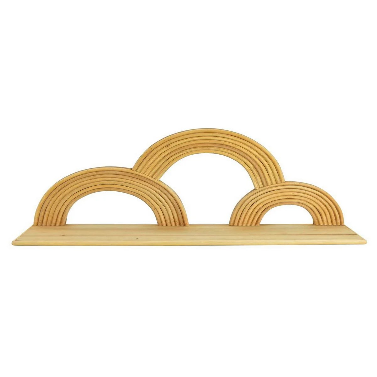 Brown Wooden Wall Shelf, 3 Tier Semi-Circle Floating Shelves, Modern Farmhouse Decor, Rustic Wall Decor, 27 Inch