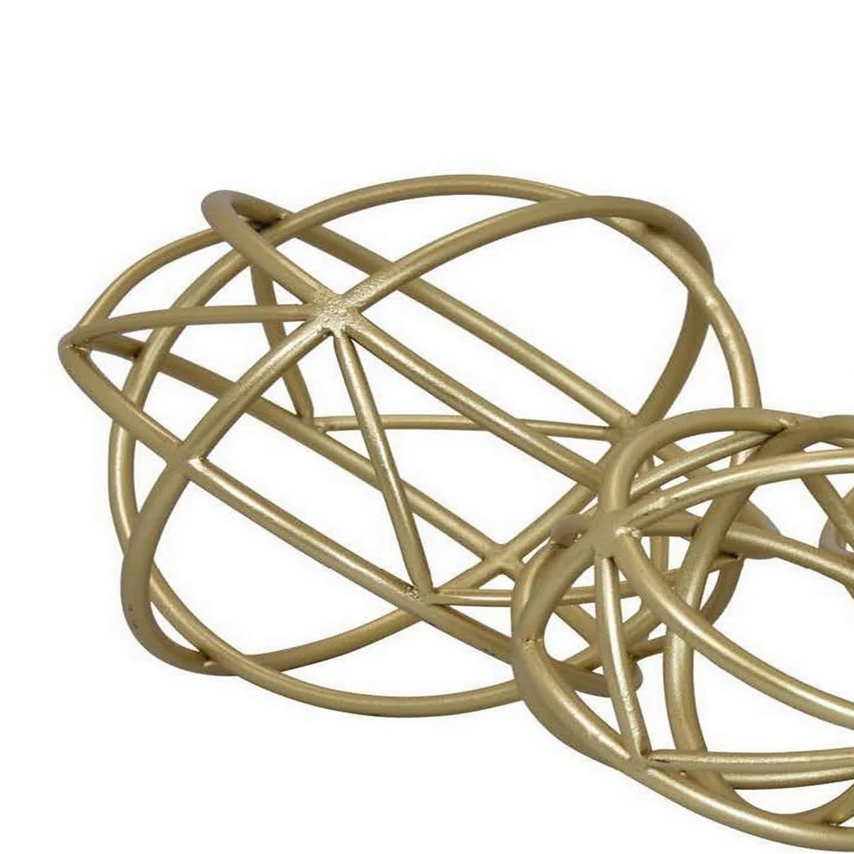 Gold Metal Orb Set of 3 | Modern Geometric Tabletop Decor | Decorative Accents | Contemporary Home Decor
