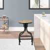 Vintage Metal Swivel Bar Stool - Adjustable Height, Padded Seat, 330lb Capacity, Brown & Gray