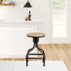 Vintage Metal Swivel Bar Stool - Adjustable Height, Padded Seat, 330lb Capacity, Brown & Gray
