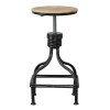Vintage Metal Swivel Bar Stool - Adjustable Height, Padded Seat, 330lb Capacity, Brown & Gray