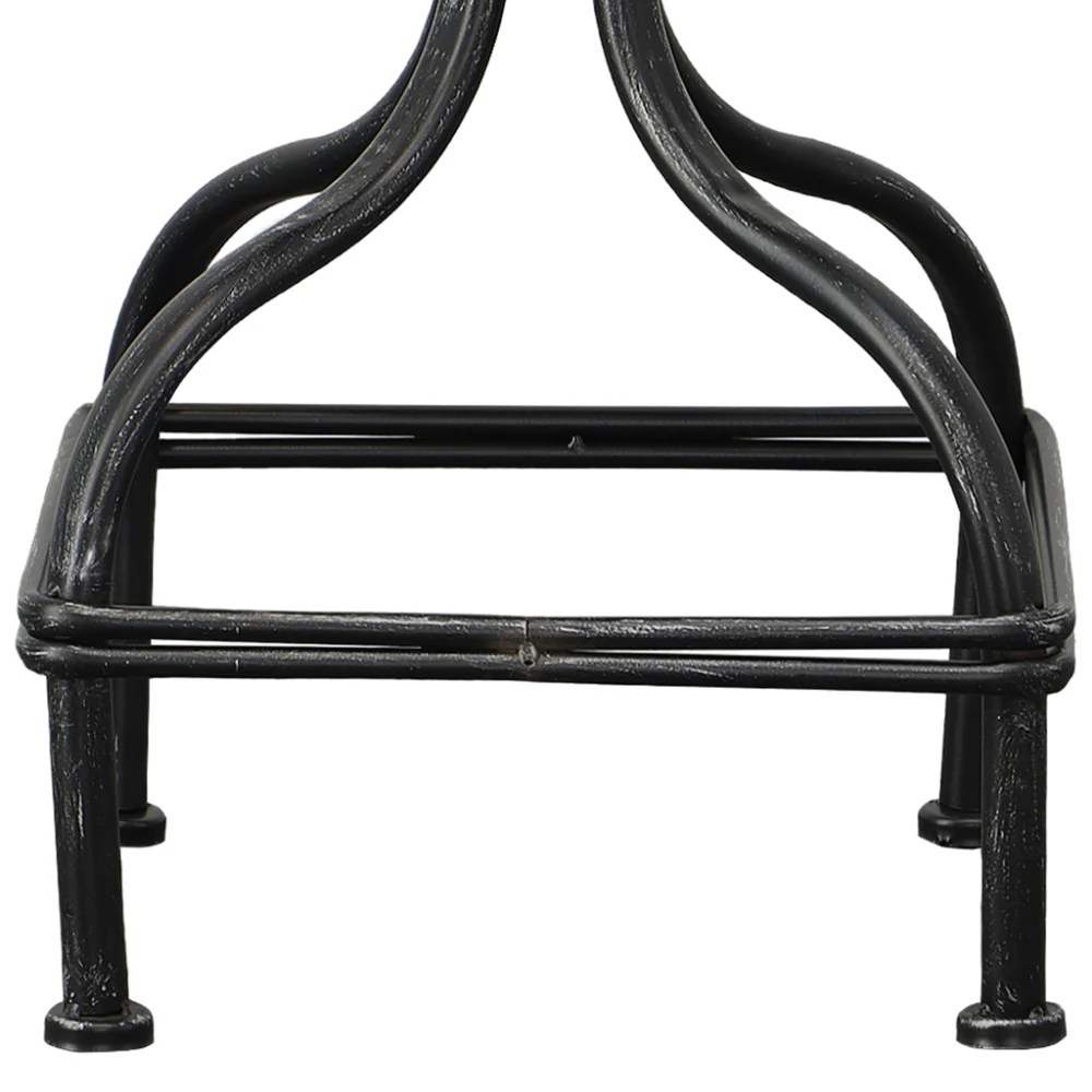 Vintage Metal Swivel Bar Stool - Adjustable Height, Padded Seat, 330lb Capacity, Brown & Gray