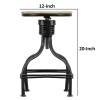 Vintage Metal Swivel Bar Stool - Adjustable Height, Padded Seat, 330lb Capacity, Brown & Gray