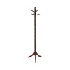 Merlot Brown Traditional Wooden Coat Rack with Twisted Design - 71.5"H