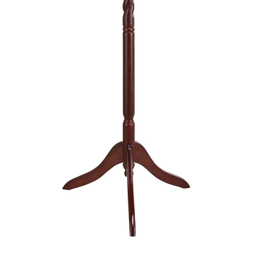 Merlot Brown Traditional Wooden Coat Rack with Twisted Design - 71.5"H