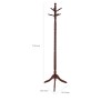 Merlot Brown Traditional Wooden Coat Rack with Twisted Design - 71.5"H