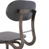 Industrial Style Wooden Swivel Bar Stool With Curved Metal Base, Gray