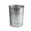 Galvanized Metal Planter Set with Tray - 3 Round Pots, Indoor/Outdoor, Gray, 17" Tray