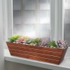 Large Copper Metal Planter Box with Embossed Design - Galvanized Steel, Rectangular, Drainage Holes, Indoor/Outdoor