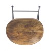 28" Mango Wood Bar Stool with Iron Legs, Brown & Black Saddle Seat, Counter Height, Kitchen & Dining