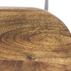28" Mango Wood Bar Stool with Iron Legs, Brown & Black Saddle Seat, Counter Height, Kitchen & Dining