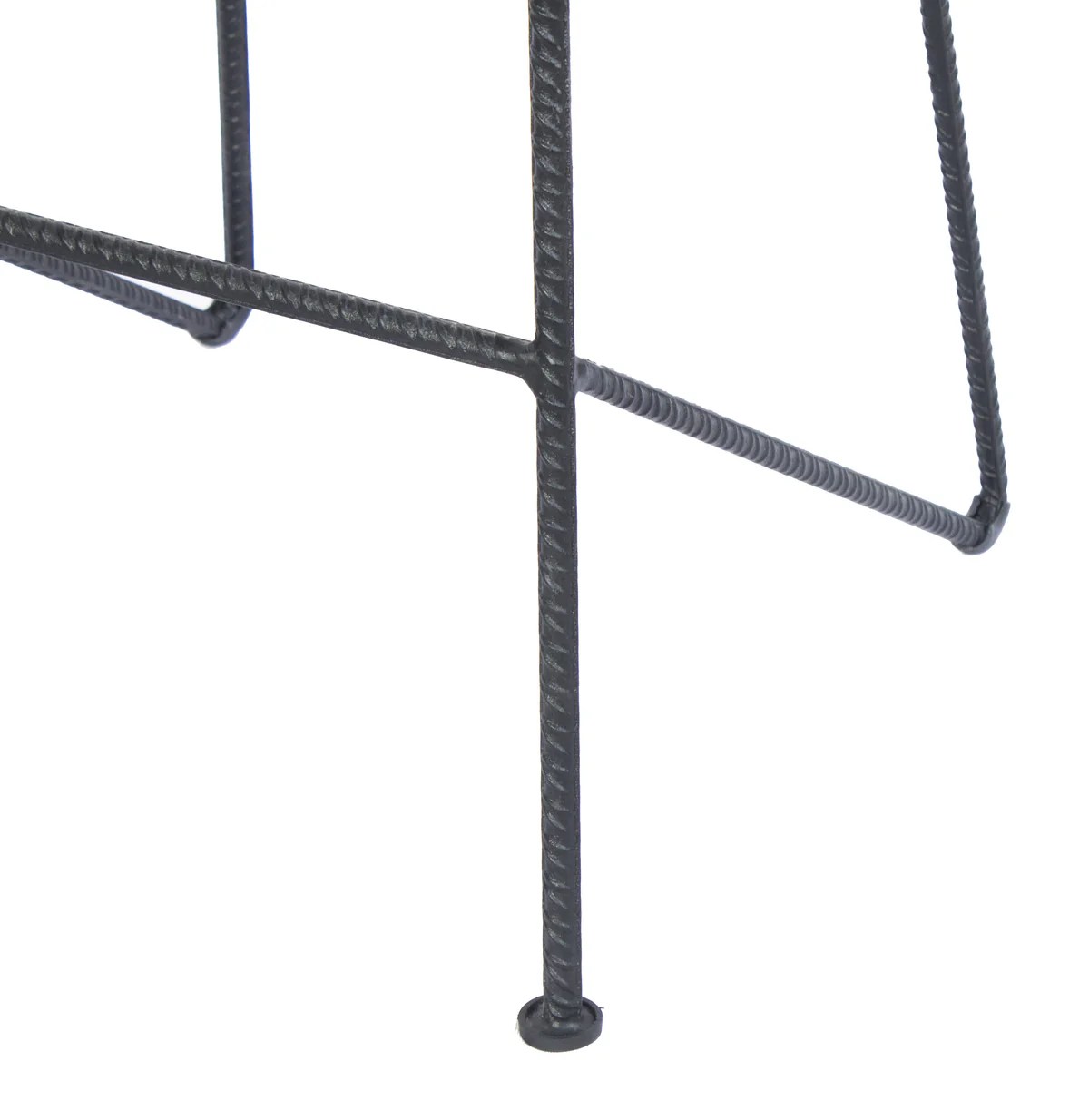 28" Mango Wood Bar Stool with Iron Legs, Brown & Black Saddle Seat, Counter Height, Kitchen & Dining