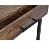 Mango Wood Side Table with Drawer & Iron Cantilever Base - Brown/Black End Table, Sofa Side Table, Living Room Furniture