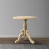 Intricately Carved Mango Wood Round End Table, Pedestal Base, Brown & White, 18"
