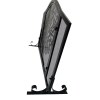 43 Inch Black Iron Fireplace Screen, 3 Panel Mesh Design, Arched Top, Tree of Life, Hinged Door