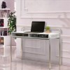 White Computer Desk, 2 Storage, Metal Frame