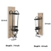 Industrial Wall Mount Hurricane Candle Holders Set of 2 - Black Wood & Glass - Rustic Farmhouse Decor - Modern Candle Lantern - 2 Sizes