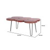 44 Inch Acacia Wood Coffee Table, Quatrefoil Live Edge, Iron Hairpin Legs, Walnut Brown & Black, Rustic Farmhouse Style