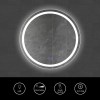 32 Inch Round LED Bathroom Mirror with Defogger, Touch Sensor, Silver Frame, Illuminated, Frameless