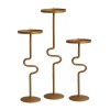 Matte Gold Metal Candle Holders Set of 3, S Shaped Candle Stands, Vintage Iron, Decorative Accessories, Tall Candlestick Holders