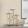 Matte Gold Metal Candle Holders Set of 3, S Shaped Candle Stands, Vintage Iron, Decorative Accessories, Tall Candlestick Holders