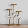 Matte Gold Metal Candle Holders Set of 3, S Shaped Candle Stands, Vintage Iron, Decorative Accessories, Tall Candlestick Holders