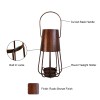 Rustic Bronze Iron Candle Lantern - 12 Inch Vintage Style Tealight Holder with Handle - Farmhouse Decor Tabletop & Hanging Lantern