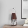 Rustic Bronze Iron Candle Lantern - 12 Inch Vintage Style Tealight Holder with Handle - Farmhouse Decor Tabletop & Hanging Lantern