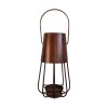 Rustic Bronze Iron Candle Lantern - 12 Inch Vintage Style Tealight Holder with Handle - Farmhouse Decor Tabletop & Hanging Lantern