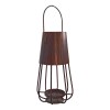 Rustic Bronze Iron Candle Lantern - 12 Inch Vintage Style Tealight Holder with Handle - Farmhouse Decor Tabletop & Hanging Lantern
