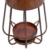 Rustic Bronze Iron Candle Lantern - 12 Inch Vintage Style Tealight Holder with Handle - Farmhouse Decor Tabletop & Hanging Lantern