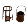 Rustic Bronze Iron Candle Lantern, 12 Inch Vintage Tealight Holder, Farmhouse Decor, Hanging Candle Stand, Ambient Lighting, Tabletop Decor