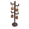 52 Inch Tall 4-Tier Hanging Planter Stand - Antique Bronze & Gold Iron Plant Stand with 4 Pots, 12" Base, Stable & Durable