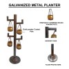 52 Inch Tall 4-Tier Hanging Planter Stand - Antique Bronze & Gold Iron Plant Stand with 4 Pots, 12" Base, Stable & Durable