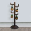 52 Inch Tall 4-Tier Hanging Planter Stand - Antique Bronze & Gold Iron Plant Stand with 4 Pots, 12" Base, Stable & Durable