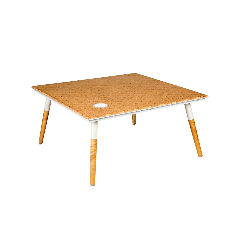 Paige Coffee Table: Modern Rectangular Wood & Metal