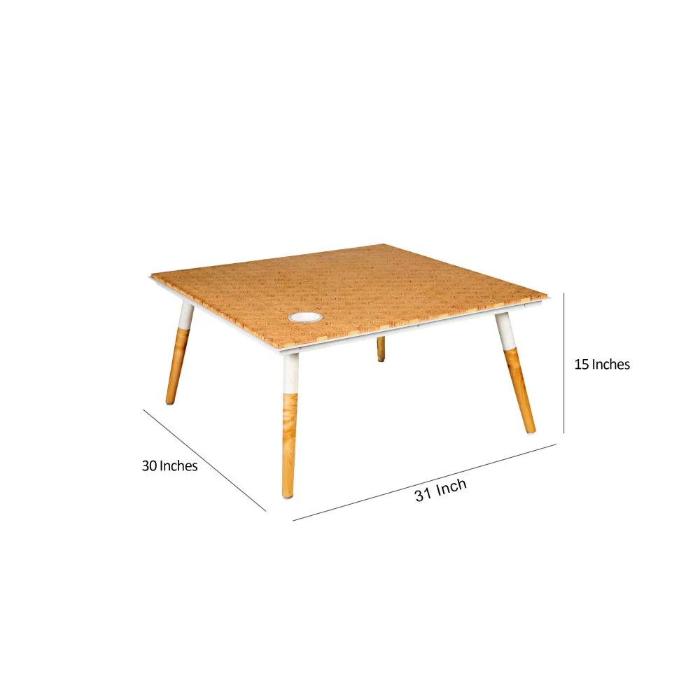 Paige Coffee Table: Modern Rectangular Wood & Metal