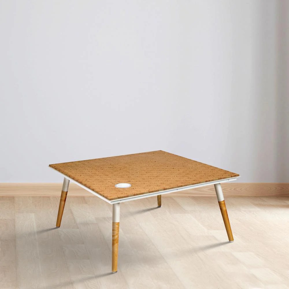 Paige Coffee Table: Modern Rectangular Wood & Metal