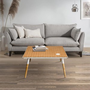 Paige Coffee Table: Modern Rectangular Wood & Metal
