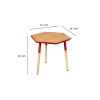 Hexagonal Side Table, Brown & Red, Modern, Birch Wood
