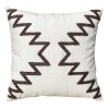 Aztec Geometric Throw Pillow Set, 17x17 Inch, Cotton, Hand-Embroidered, Square, Gray & White, 2 Pack