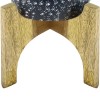 8" Round Metal Planter with Wood Stand - Industrial Farmhouse Decor - Midnight Blue