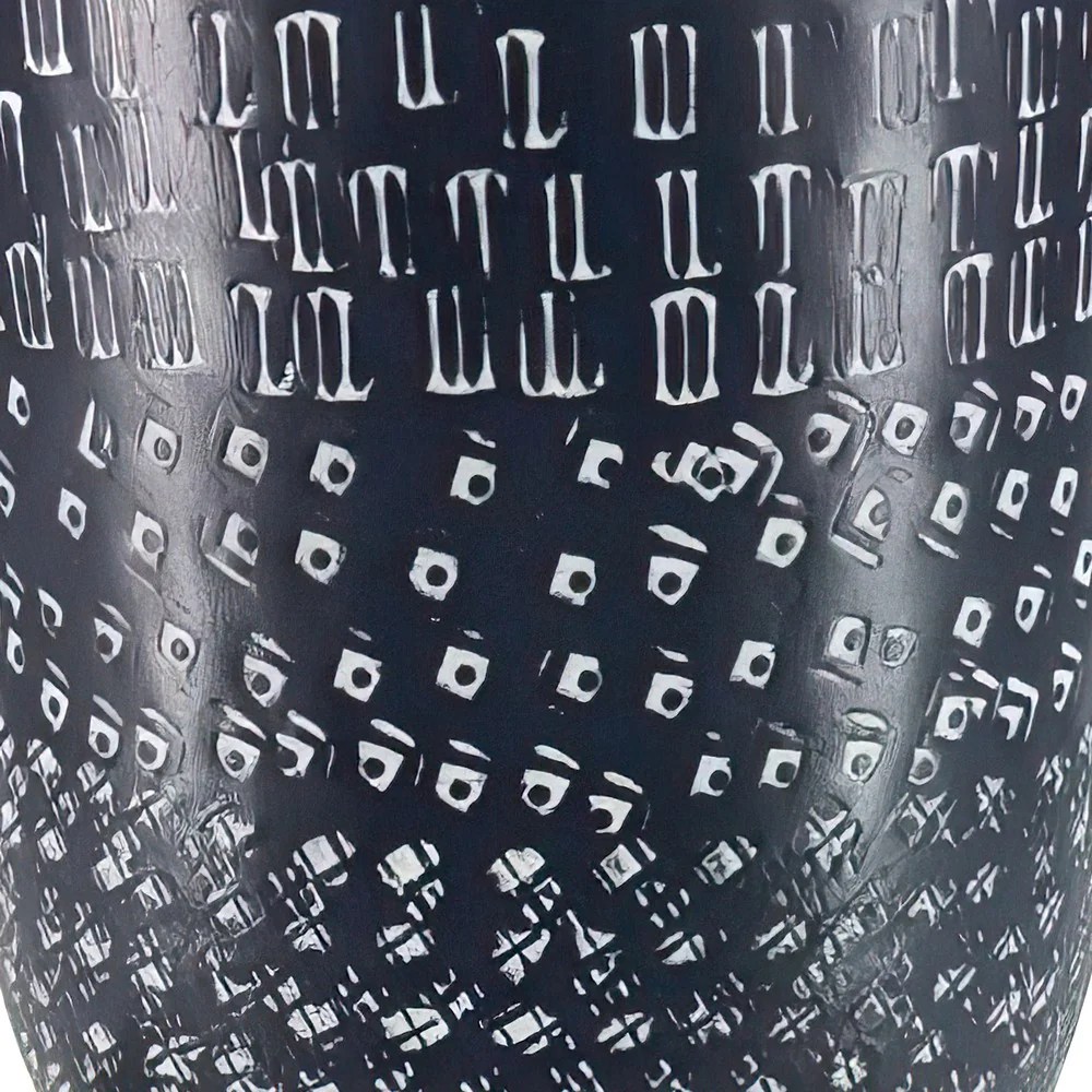 Alex 8" Round Metal Planter with Wood Stand - Industrial, Hammered, Blue, Succulent Pot, Indoor Outdoor Decor