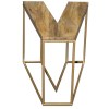 LOVE Coffee Table Set, 4-Piece Mango Wood & Brass, Modern Minimalist, 58.5"  Coffee Table Set with Open Shelves