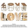 LOVE Coffee Table Set, 4-Piece Mango Wood & Brass, Modern Minimalist, 58.5"  Coffee Table Set with Open Shelves